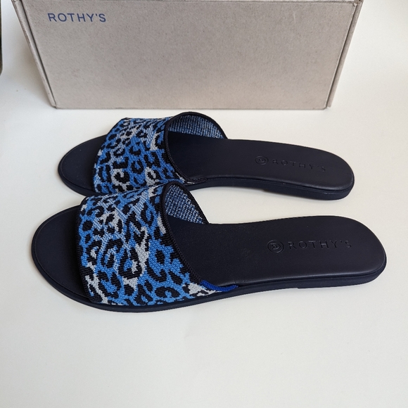 ROTHY'S THE SLIDE SLIP On SANDALS AZURE CAMO SPOT - Picture 5 of 10